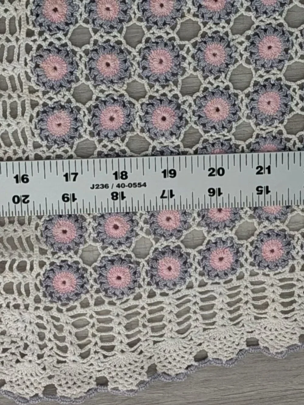 Vintage MCM Back Of Loveseat And Chair Cover Lavender/Pink/Cream